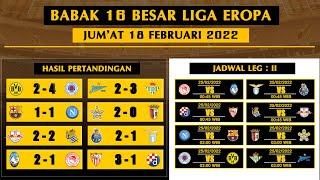 HASIL LENGKAP PERTANDINGAN 16 BESAR LEG PERTAMA LIGA EROPA [|] 18 FEBRUARI 2022