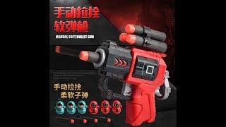Squid Game Toy for Boys Manual Pull EVA Soft Bullet Blaster Gun