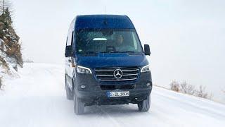 New Mercedes Sprinter 4x4 2025 - Test driving in snow