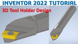 Inventor 2022 Tutorial #228 | 3D Model Design Tools Holder Lathe CNC