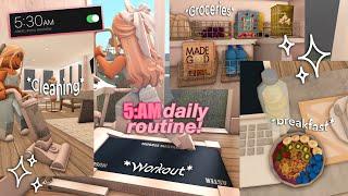 5AM "THAT GIRL" PRODUCTIVE DAILY ROUTINE!  Roblox Bloxburg Roleplay | *WITH VOICE*