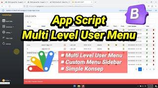 App Script Login Multi Level User Menu | Customize Menu with Sidebar Bootstrap