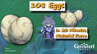 108 Eggs in 20 Minutes | Genshin Impact - Material Farm ( How to Farm )