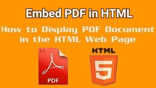 Display PDF document in HTML web page|How to Embed PDF Document in HTML Web Page Using Embed