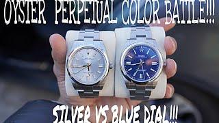 Rolex OYSTER PERPETUAL 41mm 2020 COMPARISON SILVER/BLUE DIAL!!! reference #124300