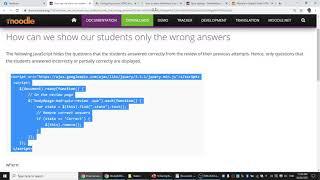 How to hide correct answers in istudy / moodle quiz review