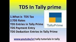 TDS Entry In Tally Prime In Telugu|| TDS Complete Guide On Tally Prime|| What Is TDS.