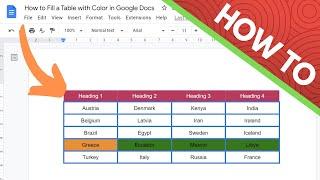 How to Fill a Table with Color in Google Docs