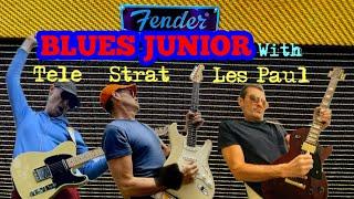 FENDER BLUES JUNIOR WITH TELE, STRAT & LES PAUL