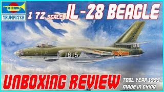 TRUMPETER 1/72 ILYUSHIN IL-28 BEAGLE UNBOXING REVIEW