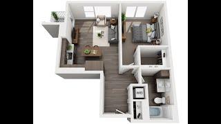 The Arbory - 1x1 with Patio - A1N Floor Plan