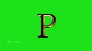 English alphabets 3D animation green screen video,letter P