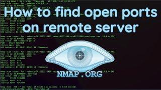 Find open ports on remote server with nmap.