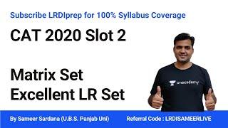 CAT 2020 || Slot # 3  || Matrix Filling Set || Excellent LR Set || Quantitative Reasoning