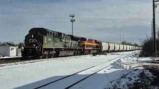 CP 6644 (D-Day tribute unit) leads CPKC 641 in Northbrook