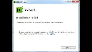 EDIUS 9.30 installation error