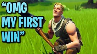 Helping A Kid Get His FIRST Win In Fortnite Battle Royale!