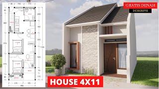 Inspirasi Rumah 4x11 di Lahan Sempit | | Rumah Minimalis | 2 Kamar Tidur