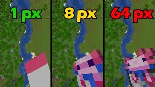 1px vs 8px vs 16px vs 64px texture