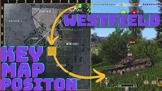 Westfield Key Map Position (North Spawn, Standard Battle). World of Tanks Console.