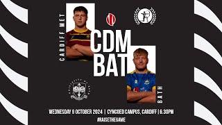 BUCS Men's Super Rugby - 9th October 2024 - Cardiff Met v Bath (18:30 KO)