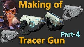 Modeling a Tracer Pulse Pistols GameMesh in maya zbrush Part 4 gun