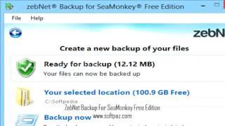 ZebNet Backup For SeaMonkey Free Edition For Windows