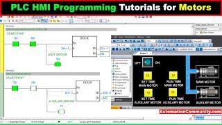 PLC HMI Programming Tutorials for Motors START and STOP based on Time