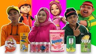 PILIH KARAKTER BOBOIBOY SESUAI MAKANAN 1 WARNA! BIAN JADI YAYA | Mikael TubeHD