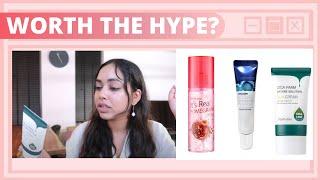 the *UNDERRATED* FARM STAY HYPE  mist, eye roller, cica sunscreen review 