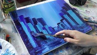 ASMR | Palette Knife Painting (no talking)