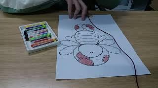 Instructions for coloring a picture of a lovely flying bee