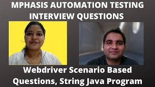Automation Testing Interview For Experienced| Mphasis Interview Questions