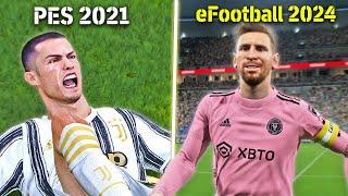 eFootball 2024 vs PES 2021 - Direct Comparison  Graphics, Facial, Animation, Gameplay | Fujimarupes