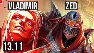 VLADIMIR vs ZED (MID) | 1.0M mastery, 400+ games, 7/3/11 | KR Master | 13.11