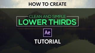 After Effects Tutorial : Clean & Simple Lower Thirds