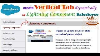 How to Create Lightning Vertical Tab Dynamically & Customisable in Lightning Component Salesforce
