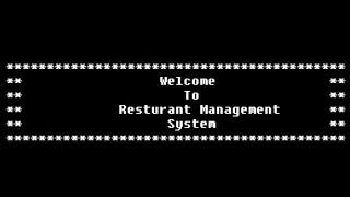 Restaurant Management System( Assembly Language Project)