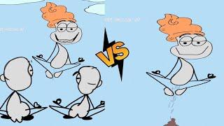 cyclical breathing Vs linear breathing (4k memes) #animation #funnycartoon #shortvideos