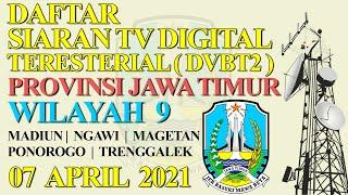 DAFTAR SIARAN TV DIGITAL TERESTERIAL (DVBT2) PROVINSI JAWA TIMUR WILAYAH 9 TAHUN 2021