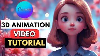 How To Make 3d Animation Video In Canva | Canva cartoon animation tutorial