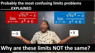 Limit at infinity (of square root rational functions as x approaches negative infinity)