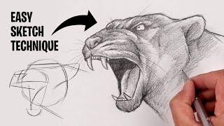 How To Draw a PANTHER | Step-By-Step Sketch Tutorial