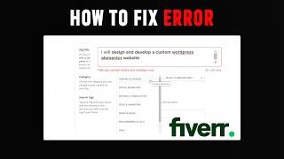 Title can Contain Letters and Numbers only on Fiverr Gig title | how to Fix  Fiverr Gig Title Error