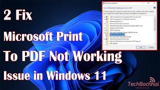 How to Fix Microsoft Print to PDF Not Working Issue in Windows 11