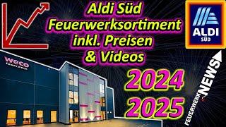 ALDI SÜD FEUERWERKSORTIMENT 2024 | mit Preise und Effektvideos