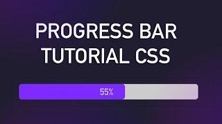 Progress Bar Tutorial CSS, HTML, JavaScript