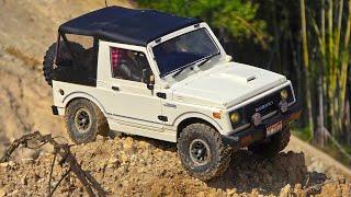 1/10 scale New WPL C74-1 Suzuki Jimny / off-road at a construction site