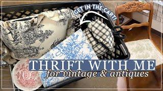 SO MUCH TOILE!  Thrift With Me for Vintage & Antiques! Home Decor Thrifting / Goodwill Thrift Haul