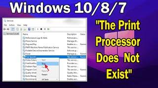 How To FIX Print Processor Does Not Exist–Cannot Install Printer wondows 10 or 11